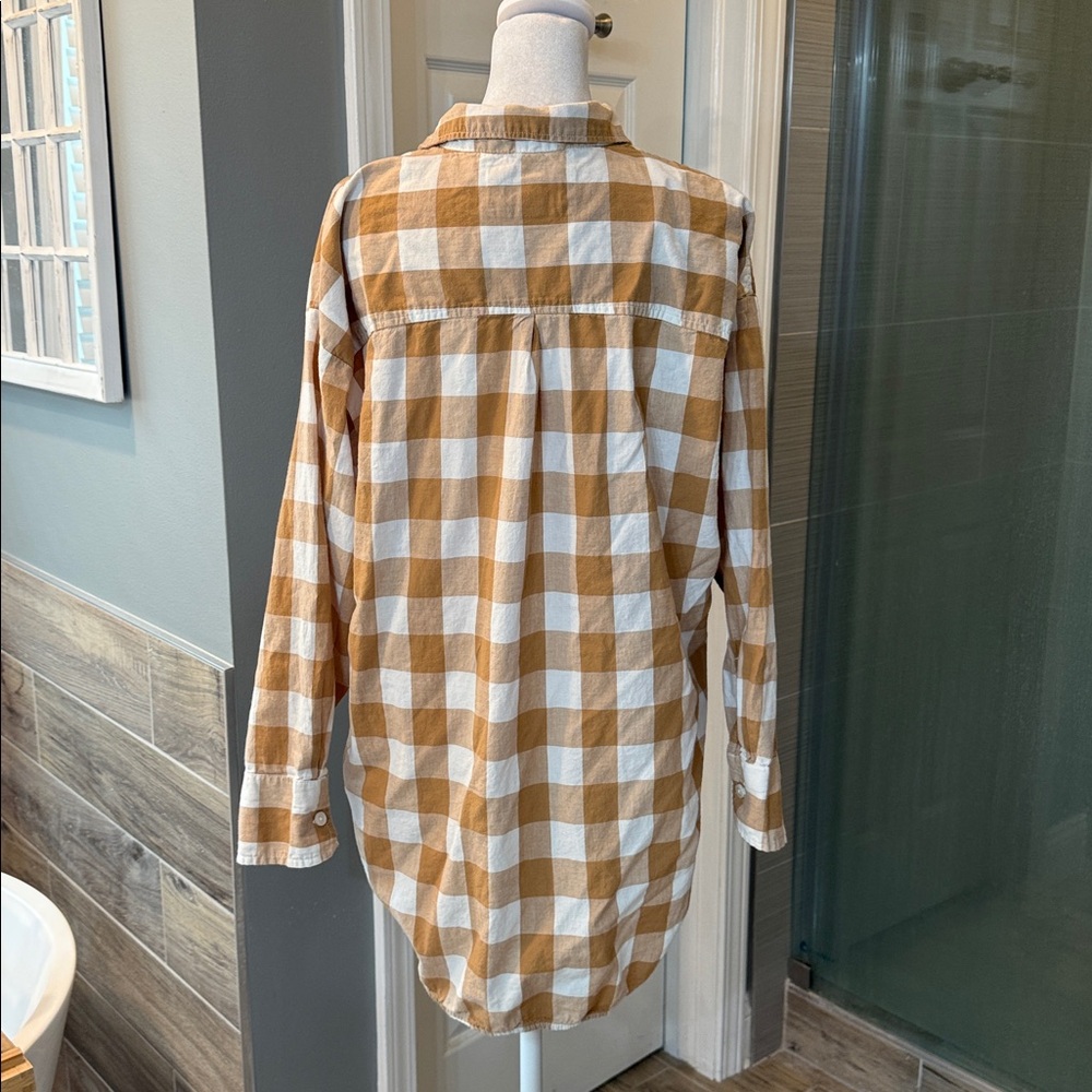 Maeve Anthropologie The Bennet Button-down Checkered Shirt Top Medium‎ - Picture 5 of 9